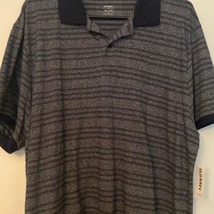 Navy & gray stripe polo shirt